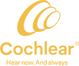 Cochlear logo with tagline Hear now. And Always