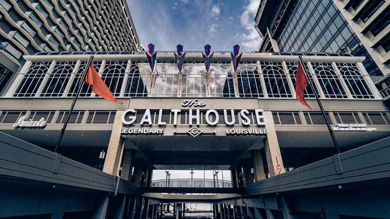 View of the Galthouse hotel overpass tunnel