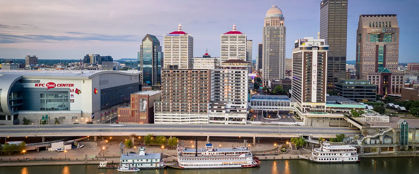 Water view of downtown Louisville