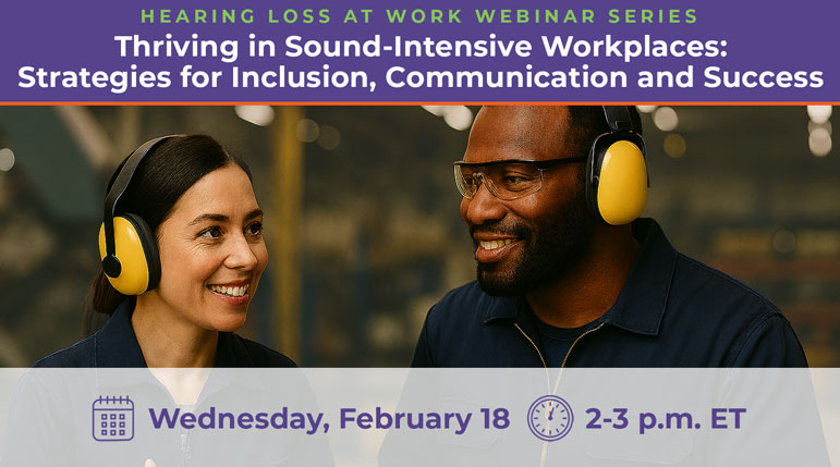 employment-sound-intensive-hearingu-image Two workers wearing hearing protection headphones in a warehouse.