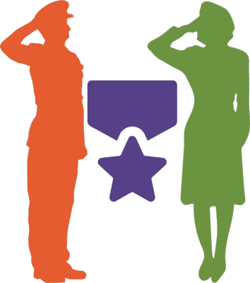 Illustration of a male and female veteran