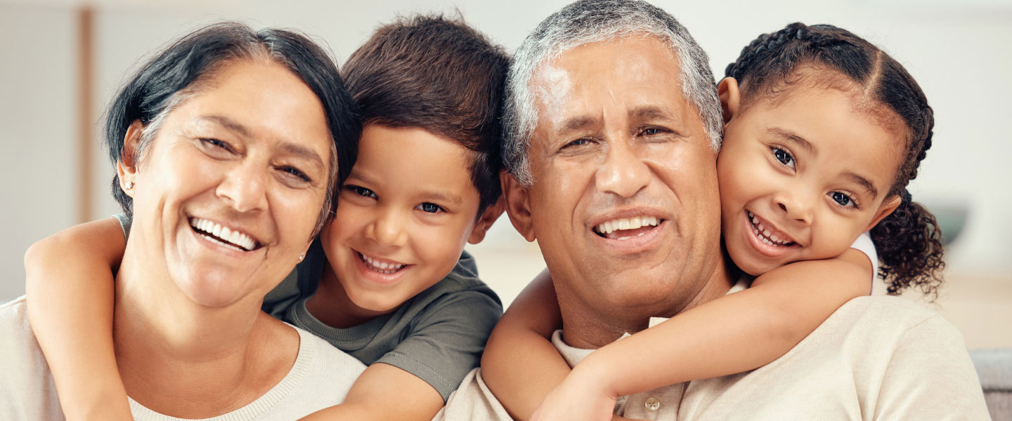 Picture of a Hispanic family smiling