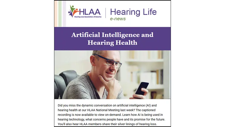 HLAA September 2026 edition of the Hearing Life e-news with the CVTA bill as the main story.