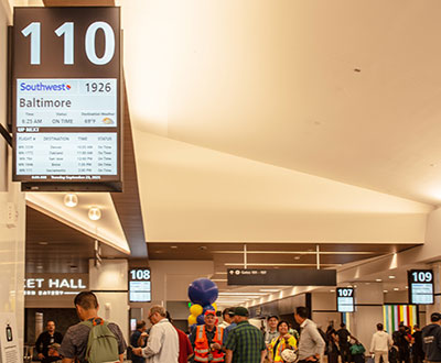 Airport flight display board