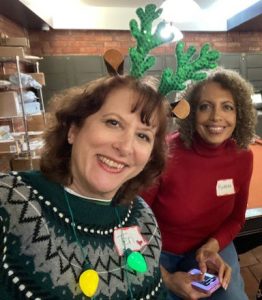 Terry and Ramona are at a holiday party