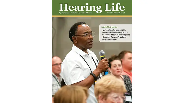 A black man speaking during an HLAA 2026 convention meeting.