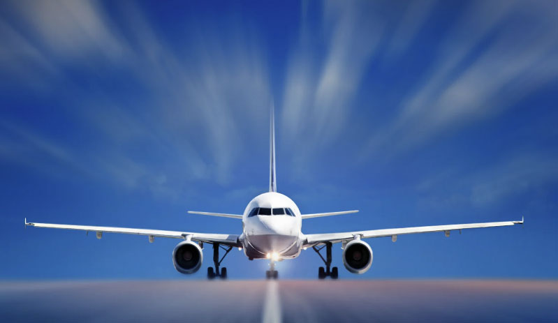 A plane on the runway