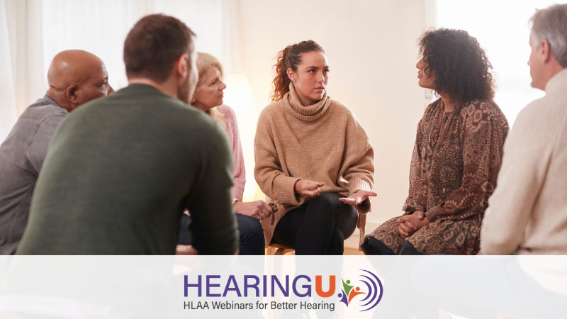 Groups of people have a support meeting in a safe environment