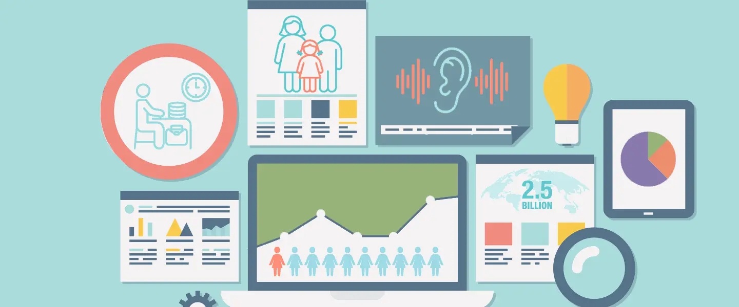 Illustration of key stats about hearing loss